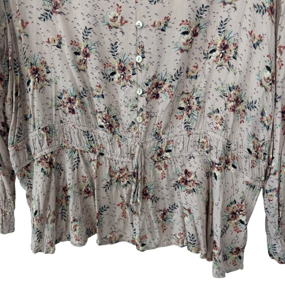 Maurices Womens Floral Button Detais Pullover Blouse With Elastic Waist Size 2X - Picture 10 of 12